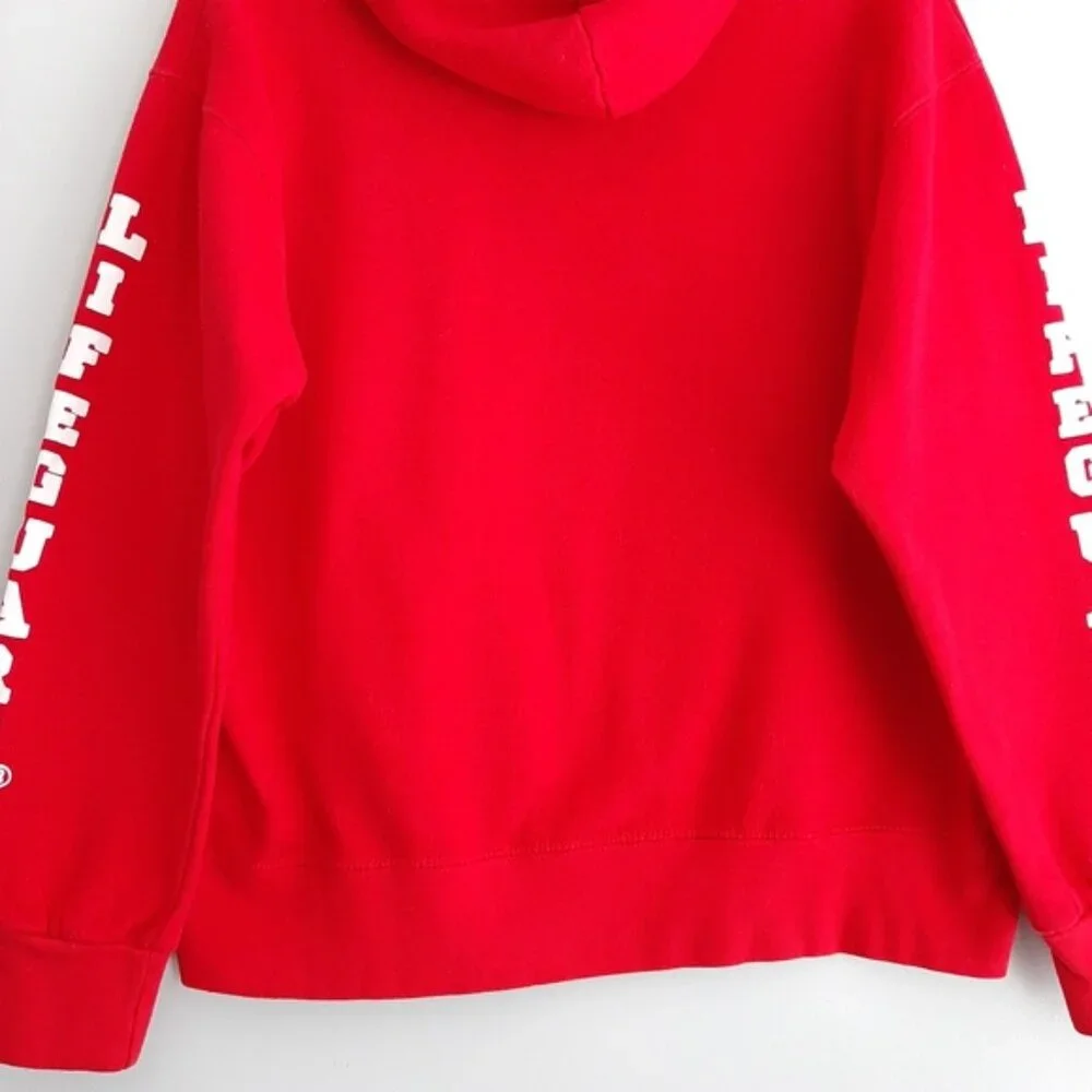 LIFEGUARD | Front Logo White Cross Comfy Hoodie Sweatshirt Red Sz M - Picture 12 of 14